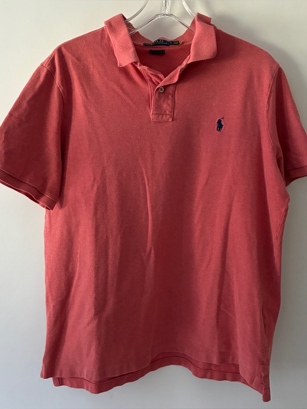 Polo Ralph Lauren Men’s Large Classic Fit Mesh Piqué Polo Shirt Dark Coral Red